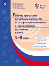 ОВЗ Рабочие программы :Русский язык, Чтение, Мир истории, Истоиия отечества 5-9 кл  Якубовская, Шишкин Бгажнокова